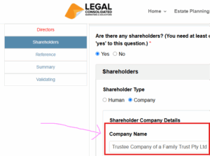 A Family Trust can own shares in a company