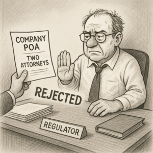 Company POA rejected if two attorneys