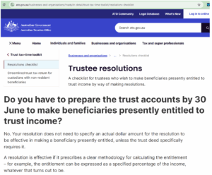 family trust annual distribution minutes methodology
