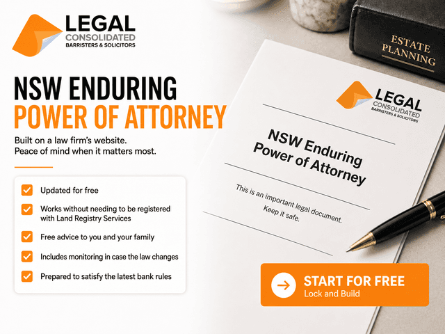 NSW Power of Attorney for banks and Land Registry Services