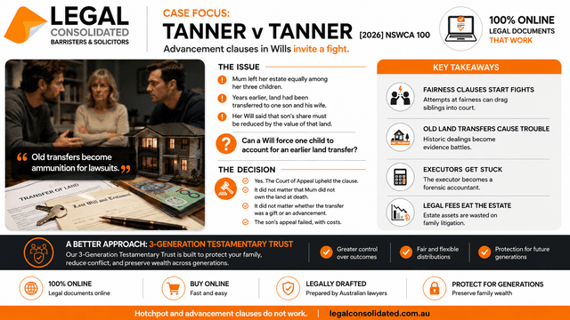 Tanner v Tanner equalisation clauses in Wills and fairness