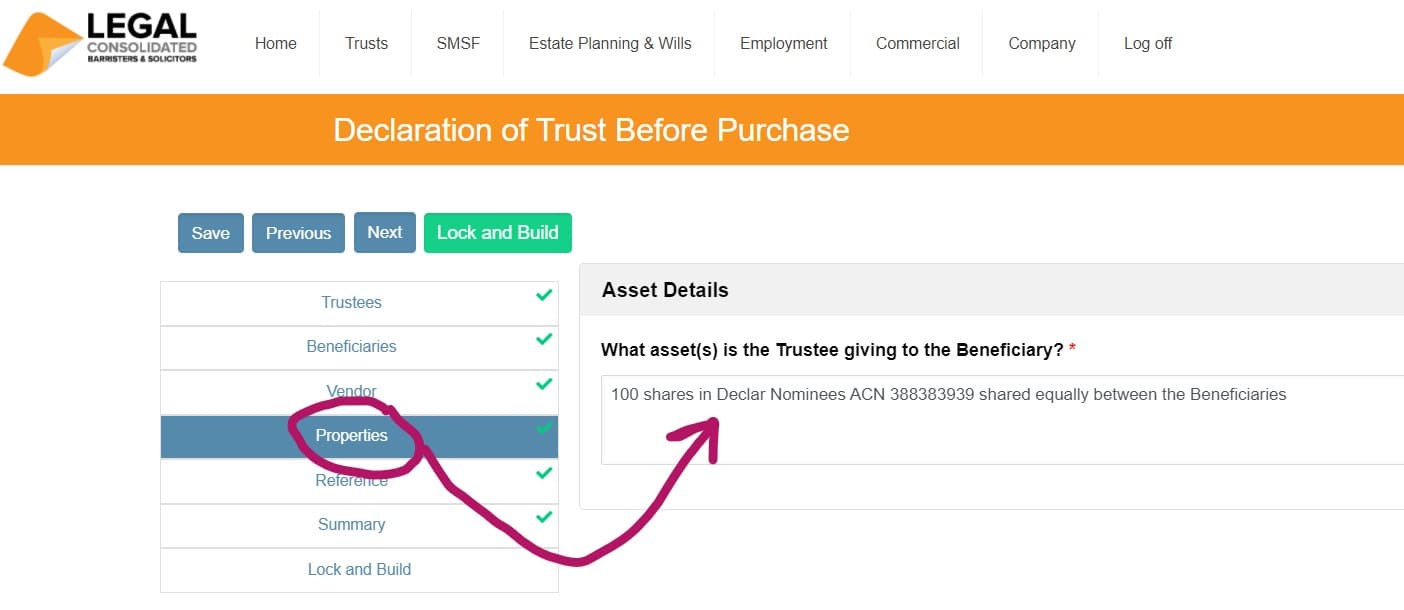 assets held in a bare trust before you buy