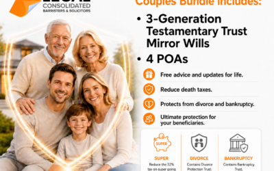 3 Generation Testamentary Trust Mirror Will couples bundle