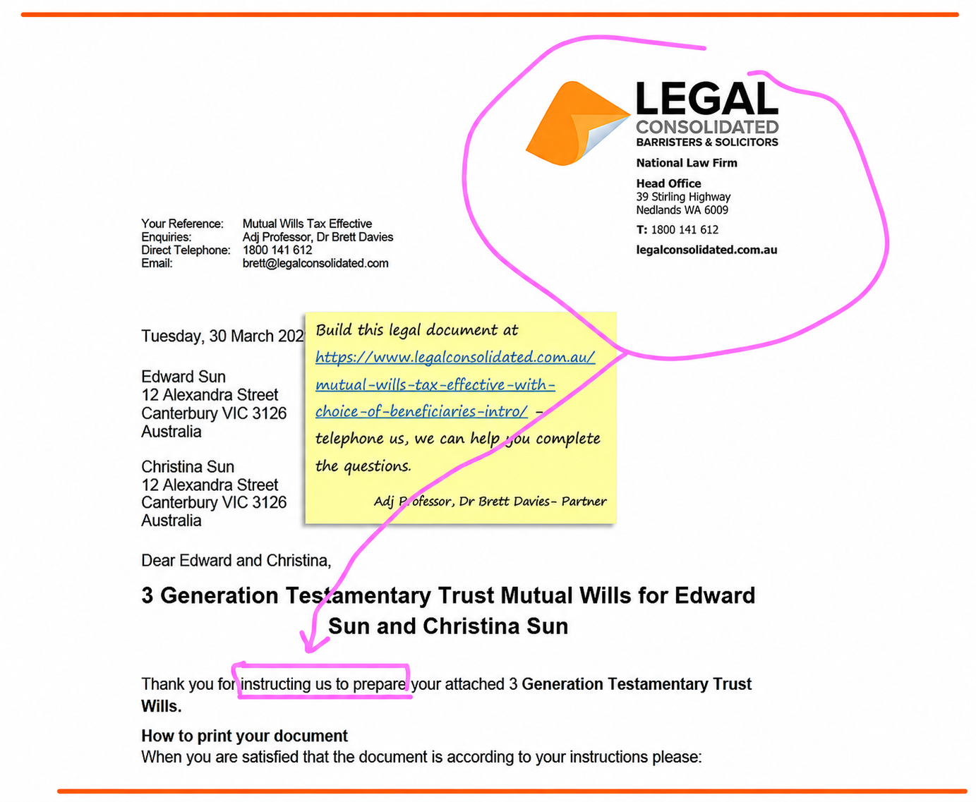 Accountant and financial planner work with the lawyer to complete Estate Planning
