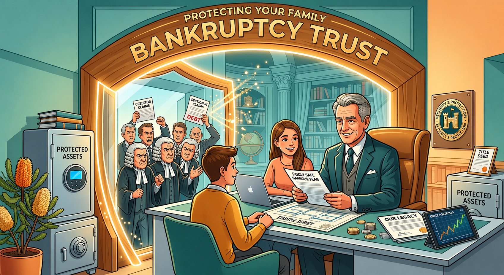 If your children go bankrupt, the inheritance you leave them is lost. A Bankruptcy Trust stops creditors from touching your family's wealth. You protect your children from the grave.