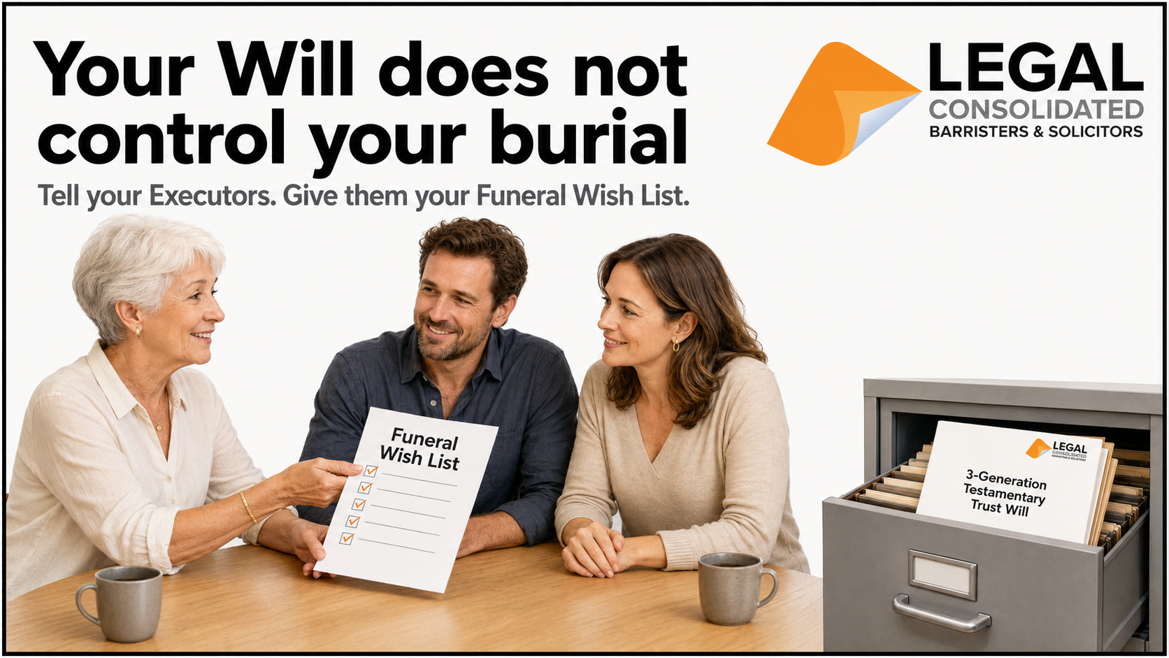 Leave buriel instructions out of your Will they are not legally binding