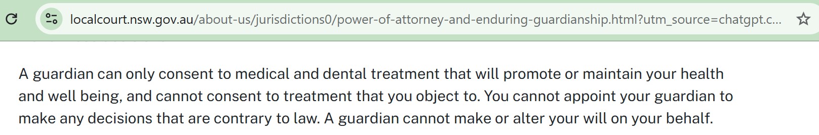 Power of Guardian can only be used for your benefit