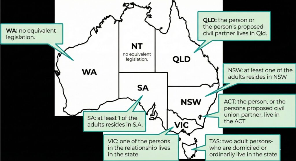 marriage and de facto alternatives Relationship Registration in Australian states