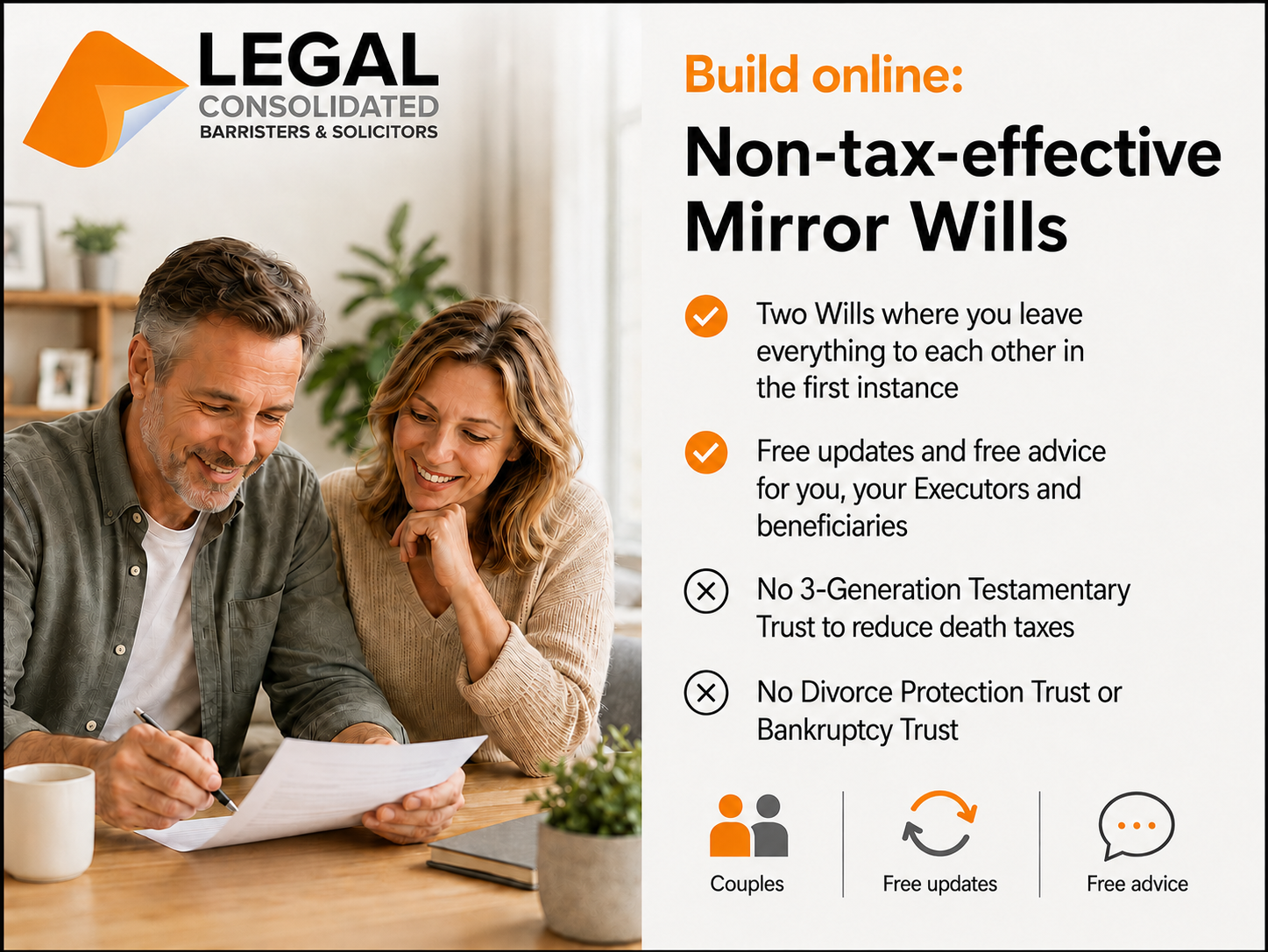 non tax effective mirror wills no testamentary trust