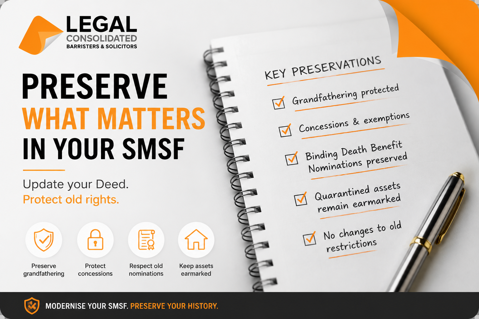 update SMSF and keep protective and mandatory rules grandfathered